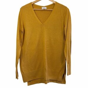 Old Navy V-Neck Sweater Mustard Yellow Lightweight Knit Large